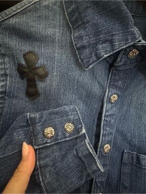 Chrome hearts women Blue Denim Button-Up